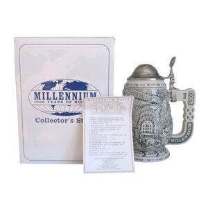 Avon 1999 LE Millennium Collectors Stein - 1000 Years of History - Man Cave Bar